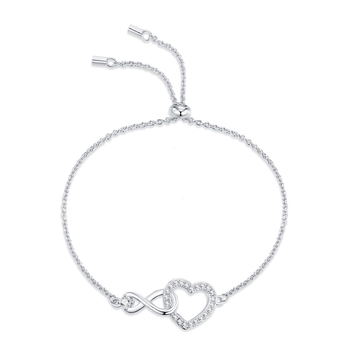 Infinicuore Moissanite Chain Bracelet in Sterling Silver