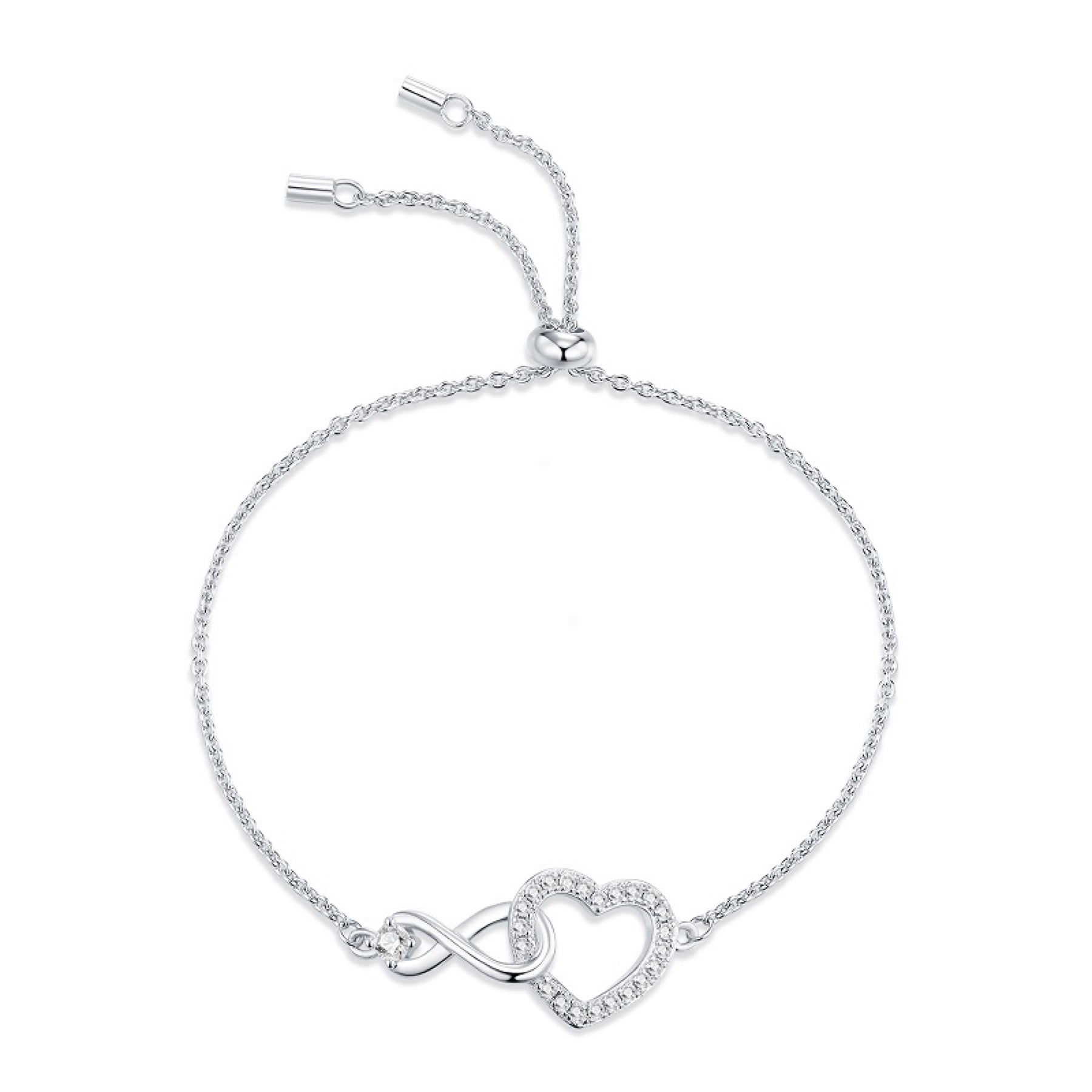 Infinicuore Moissanite Chain Bracelet in Sterling Silver