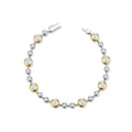 Bicolore Moissanite Two-Tone Bracelet in Two-Tone Sterling Silver