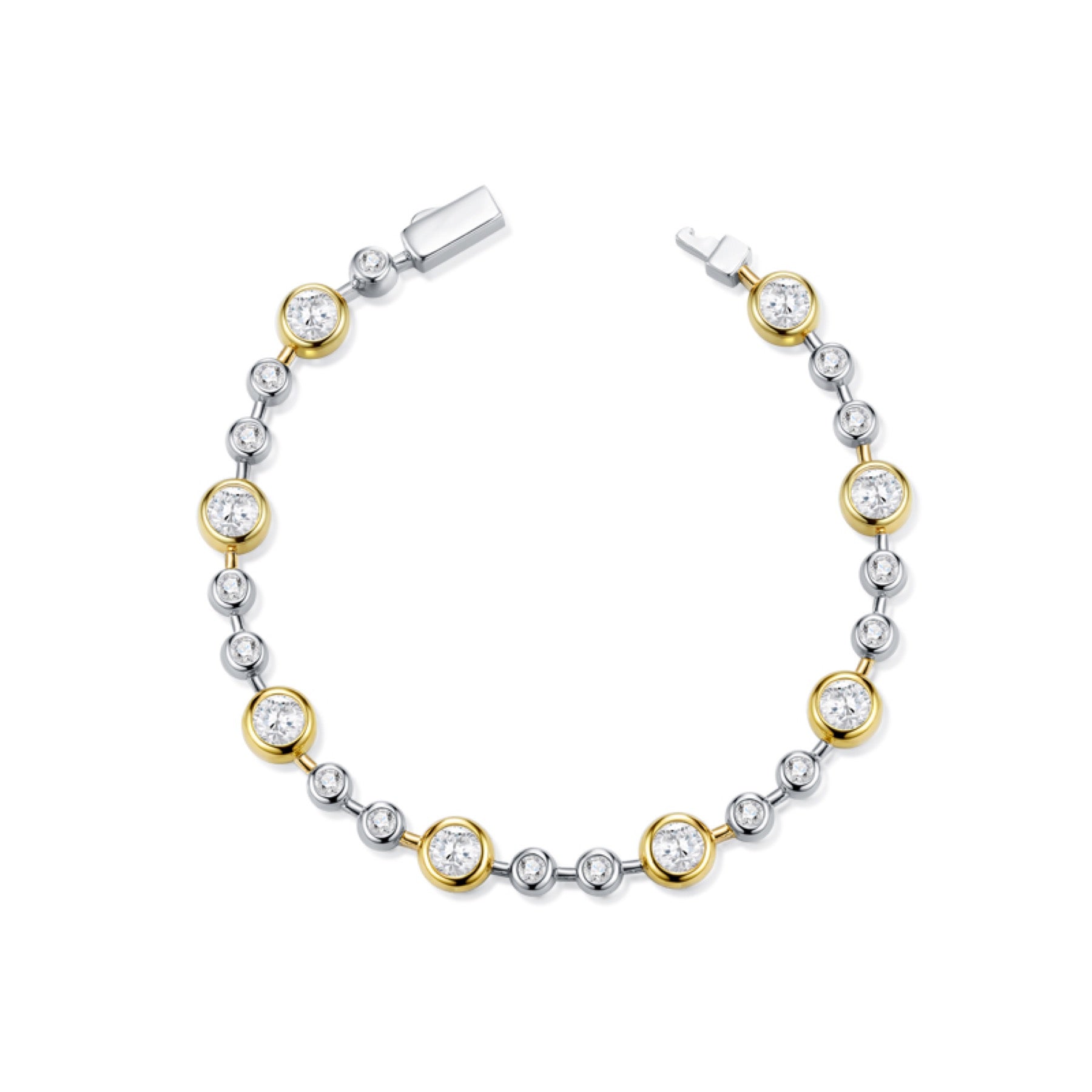 Bicolore Moissanite Two-Tone Bracelet in Two-Tone Sterling Silver