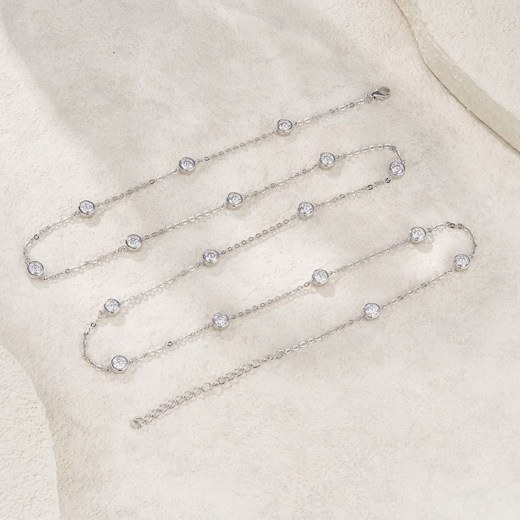 Stazioni Moissanite Station Bracelet in Sterling Silver