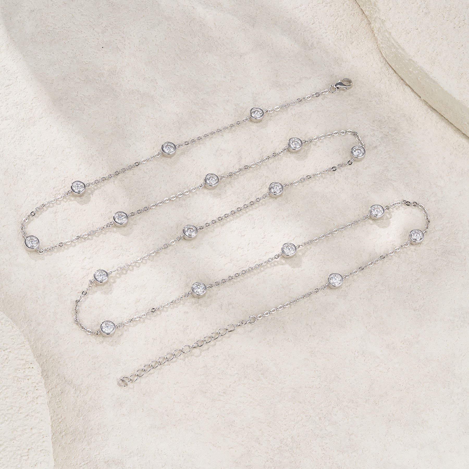 Stazioni Moissanite Station Bracelet in Sterling Silver