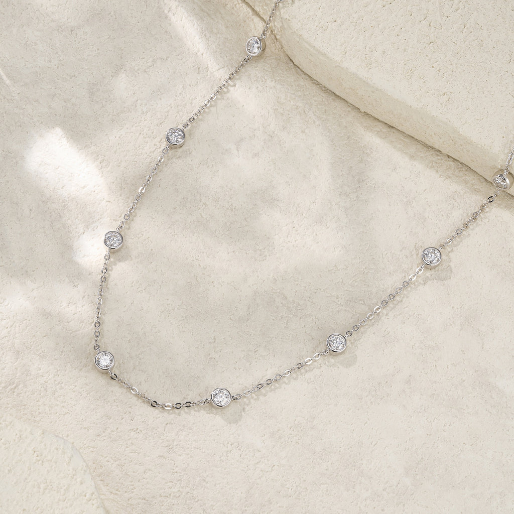 Stazioni Moissanite Station Bracelet in Sterling Silver