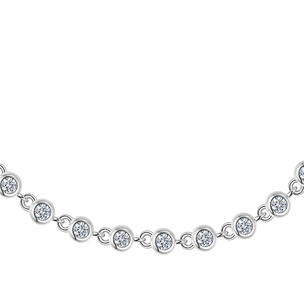 Sfumato Moissanite Chain Bracelet in Sterling Silver — detail
