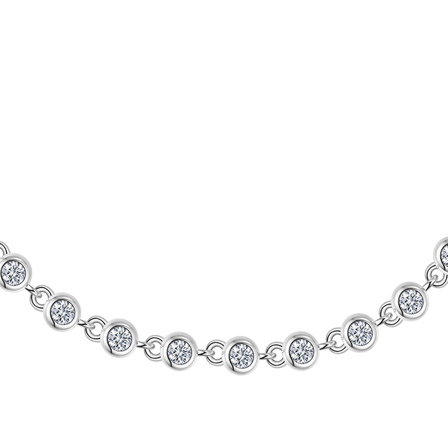 Sfumato Moissanite Chain Bracelet in Sterling Silver — detail