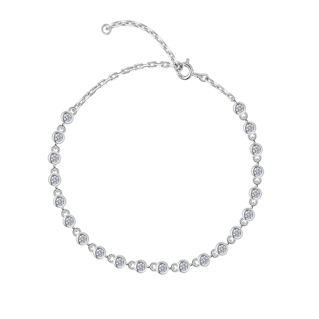 Sfumato Moissanite Chain Bracelet in Sterling Silver