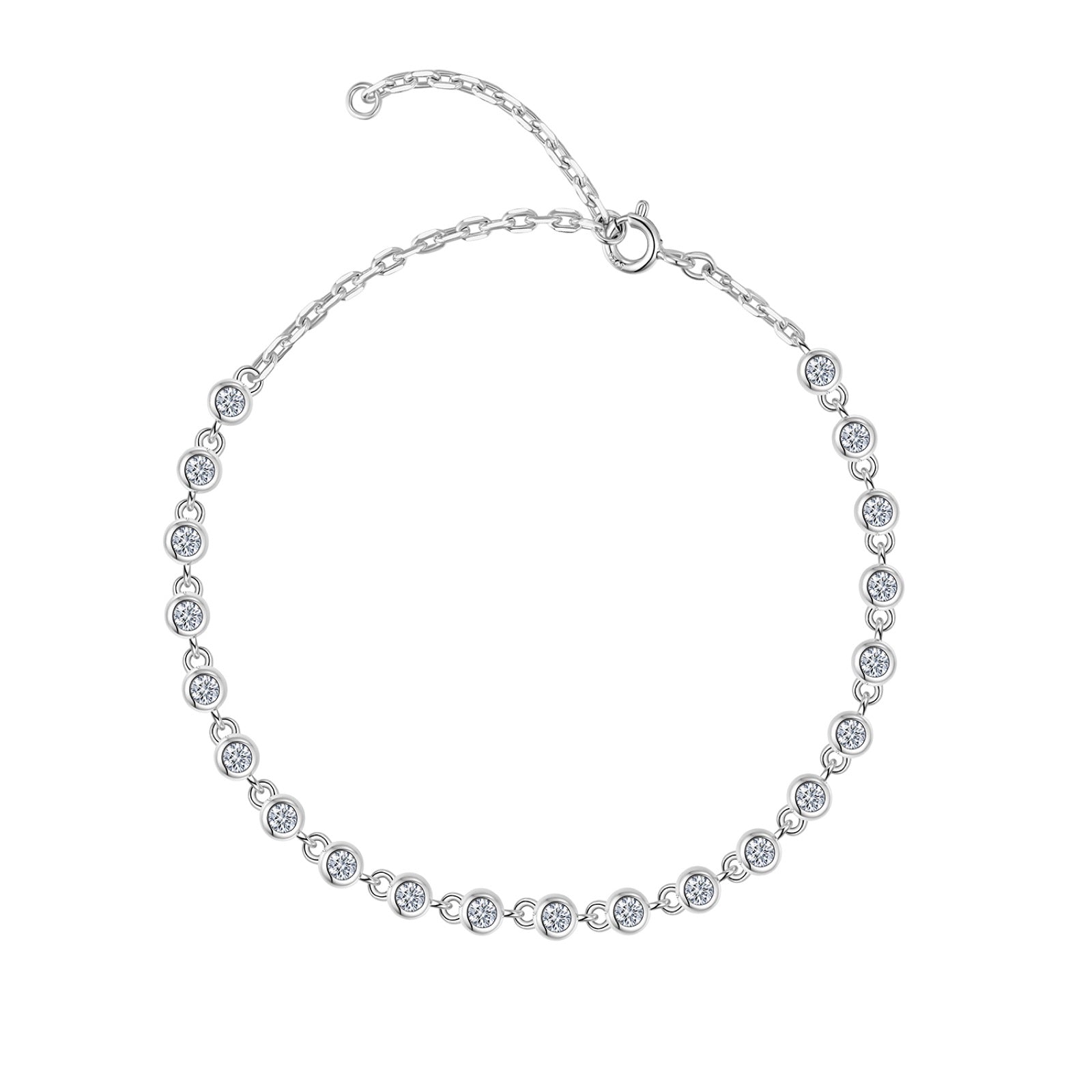 Sfumato Moissanite Chain Bracelet in Sterling Silver