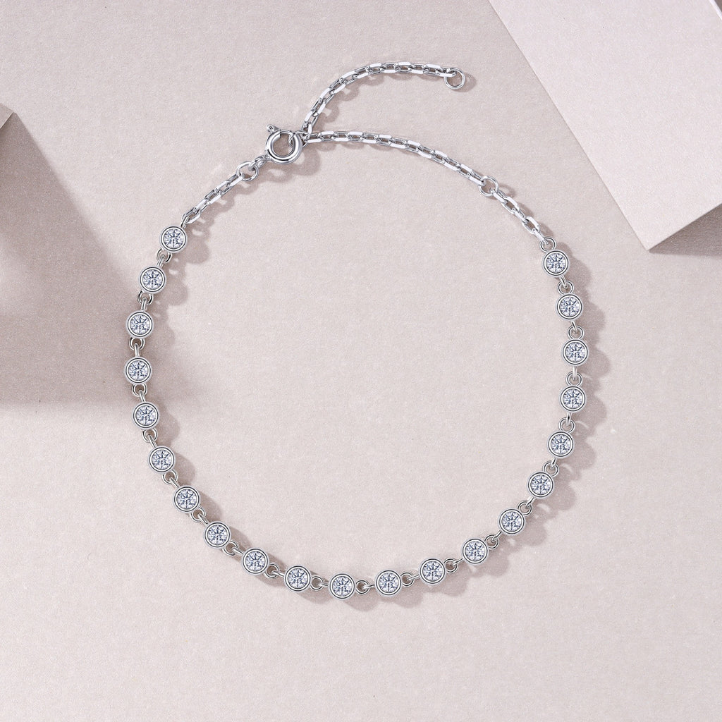 Sfumato Moissanite Chain Bracelet in Sterling Silver
