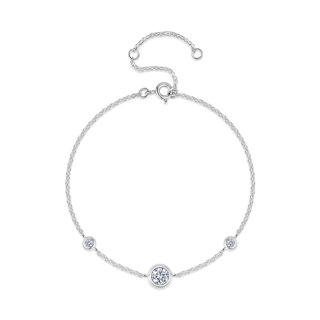 Perletta Moissanite Beaded Bracelet in Sterling Silver