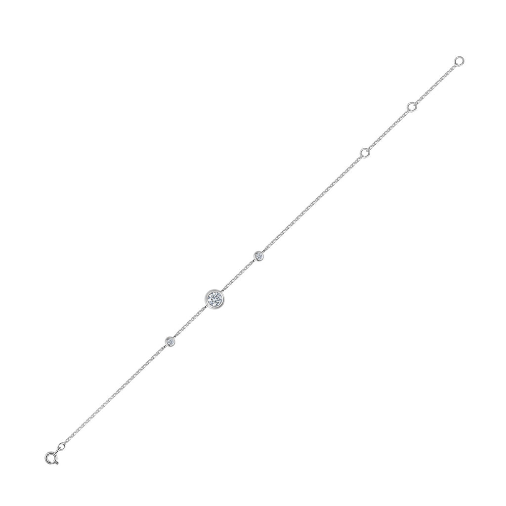 Perletta Moissanite Beaded Bracelet in Sterling Silver