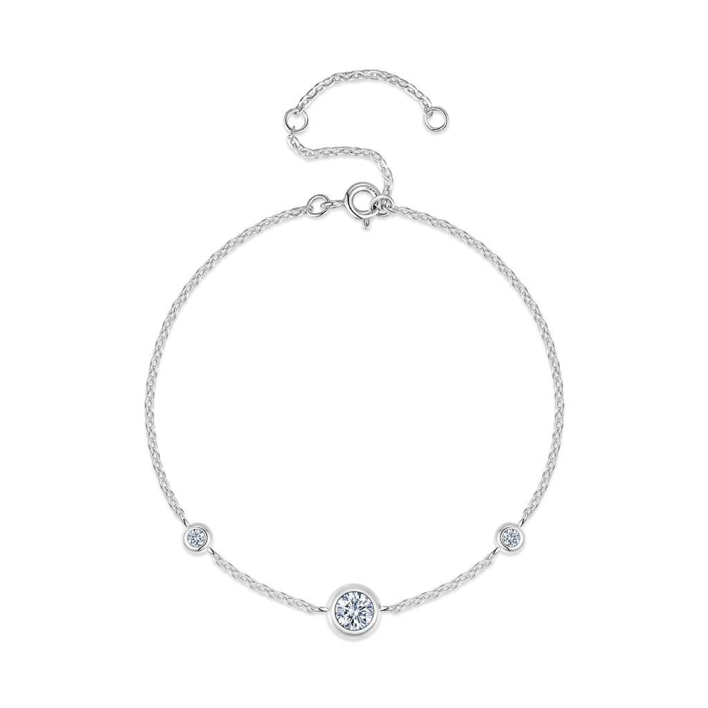Perletta Moissanite Beaded Bracelet in Sterling Silver