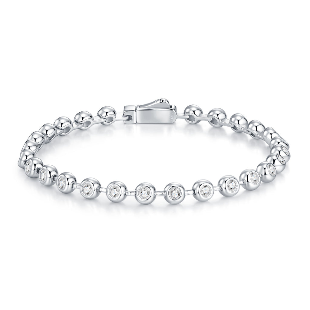 Bezelina Moissanite Tennis Bracelet in Sterling Silver