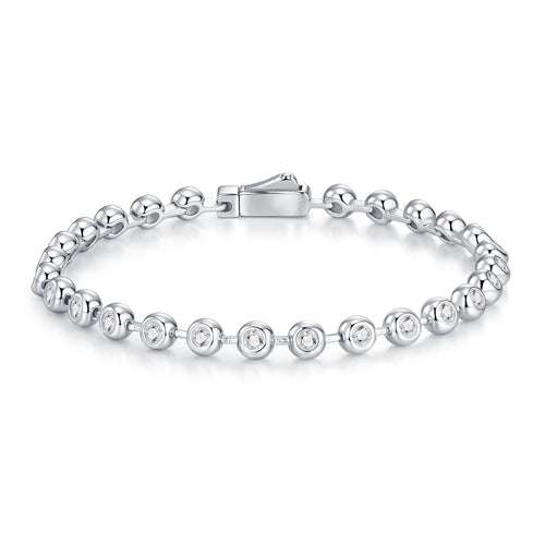 Bezelina Moissanite Tennis Bracelet in Sterling Silver