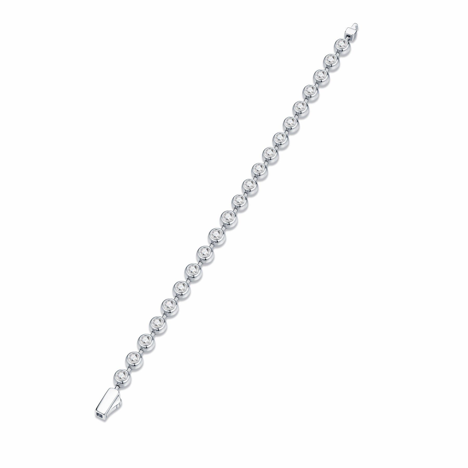 Bezelina Moissanite Tennis Bracelet in Sterling Silver