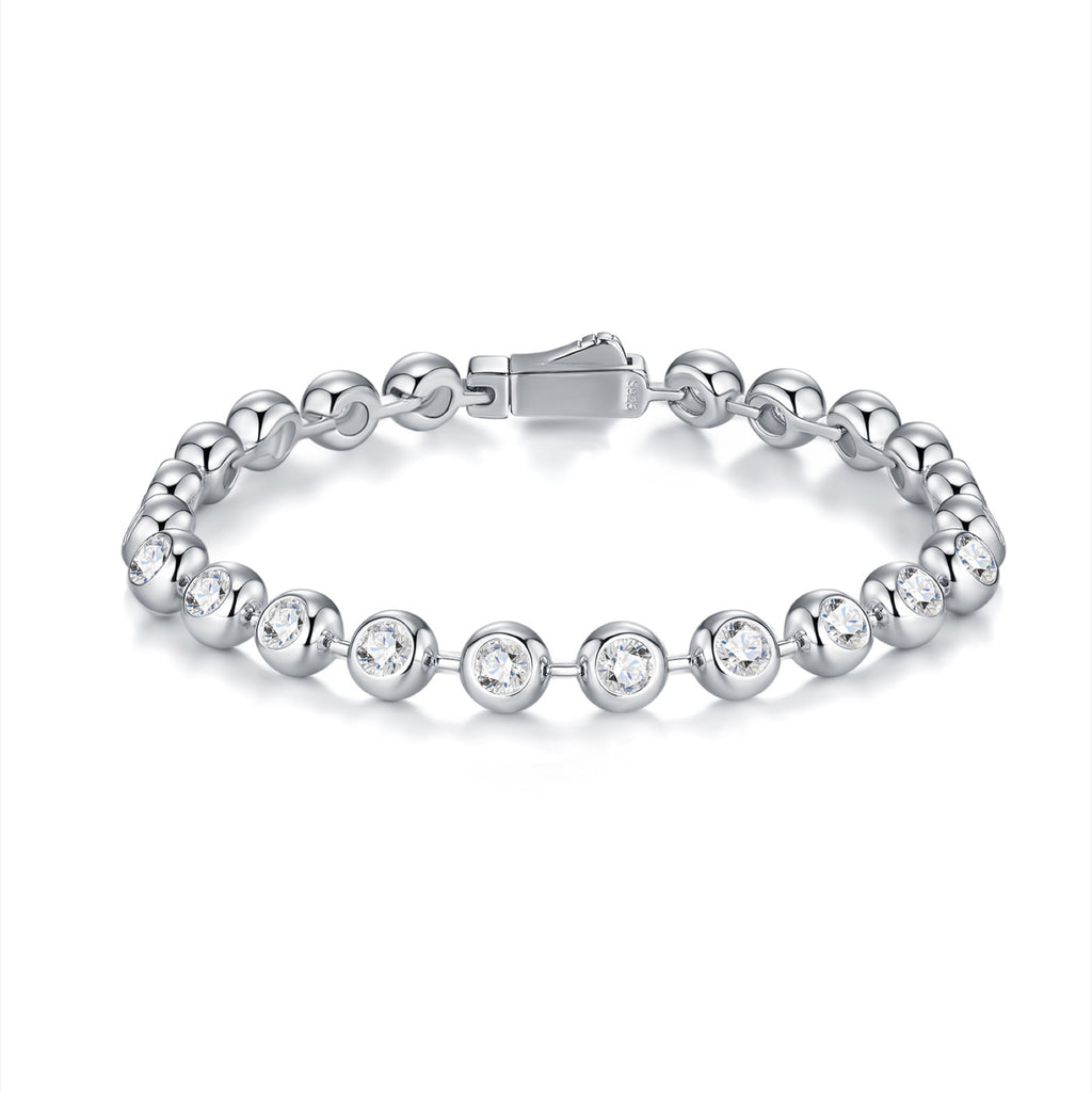 Bezelina Moissanite Tennis Bracelet in Sterling Silver