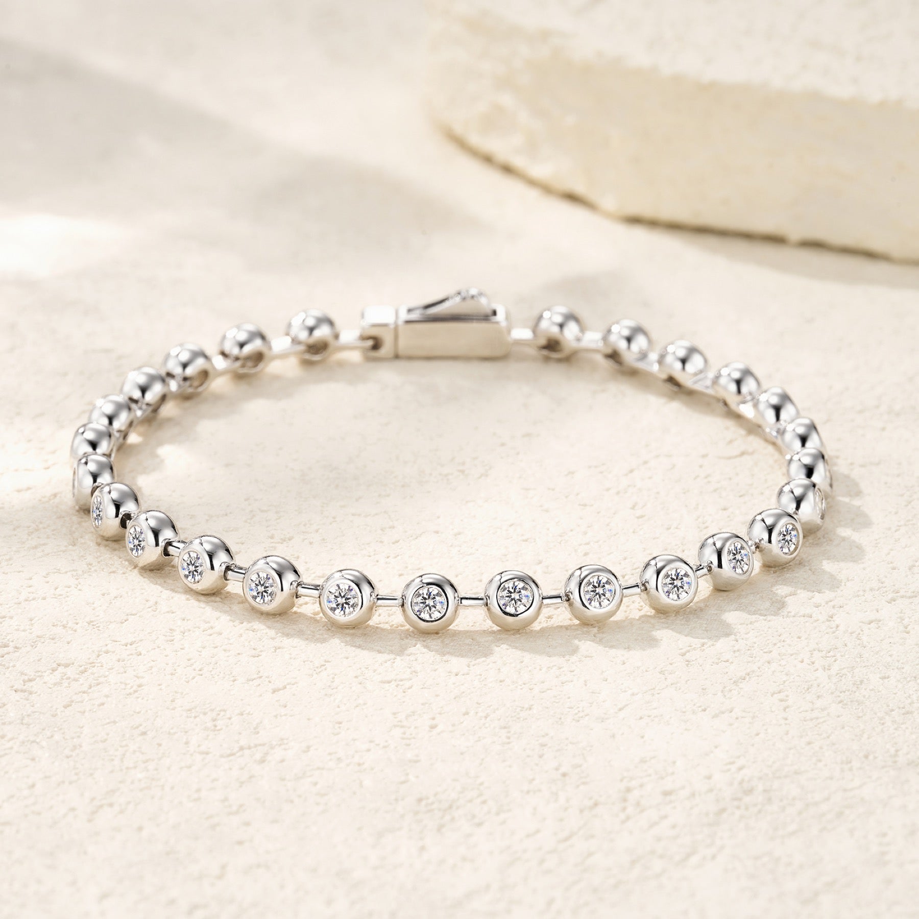 Bezelina Moissanite Tennis Bracelet in Sterling Silver