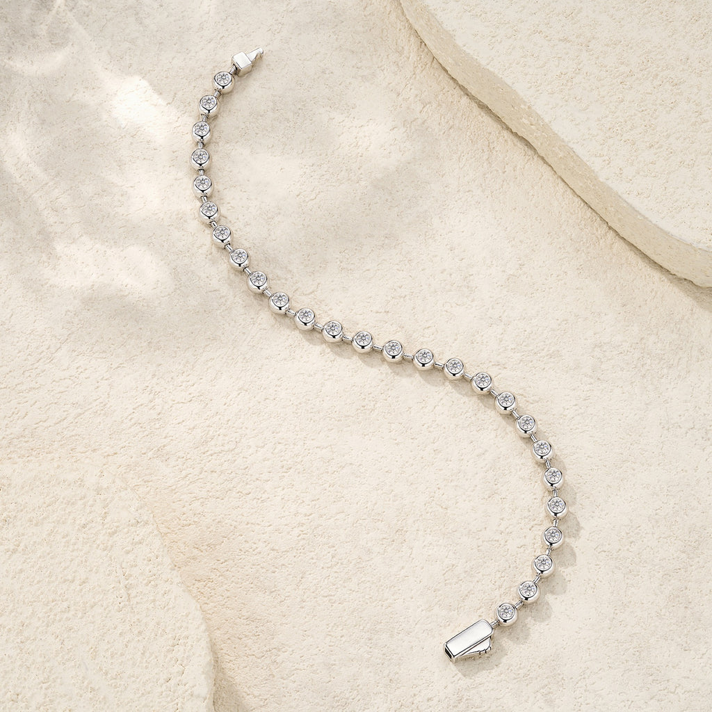 Bezelina Moissanite Tennis Bracelet in Sterling Silver