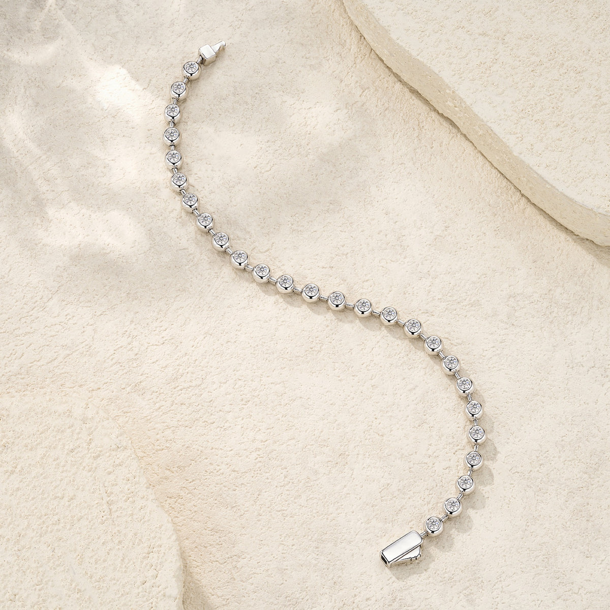 Bezelina Moissanite Tennis Bracelet in Sterling Silver