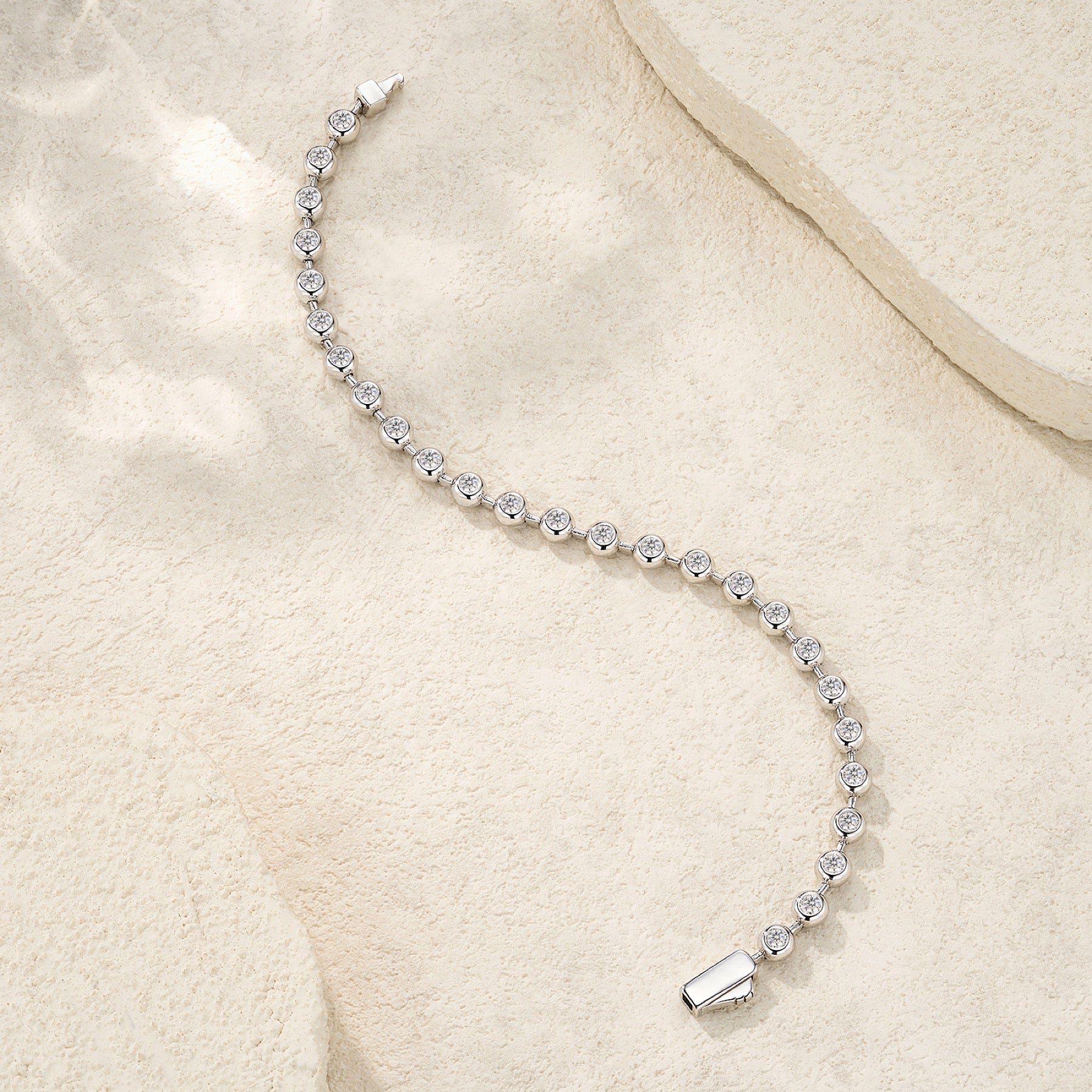 Bezelina Moissanite Tennis Bracelet in Sterling Silver