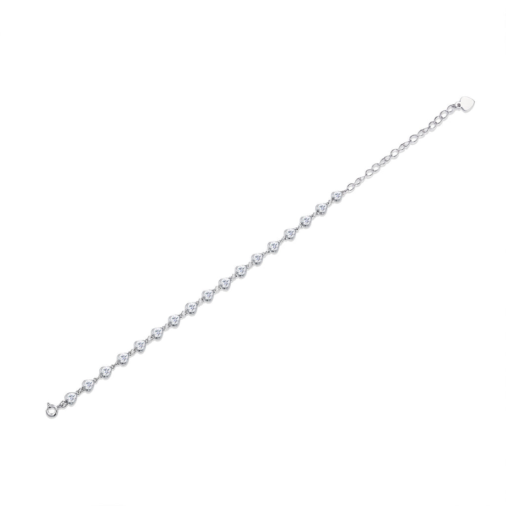 Graduata Moissanite Station Bracelet in Sterling Silver