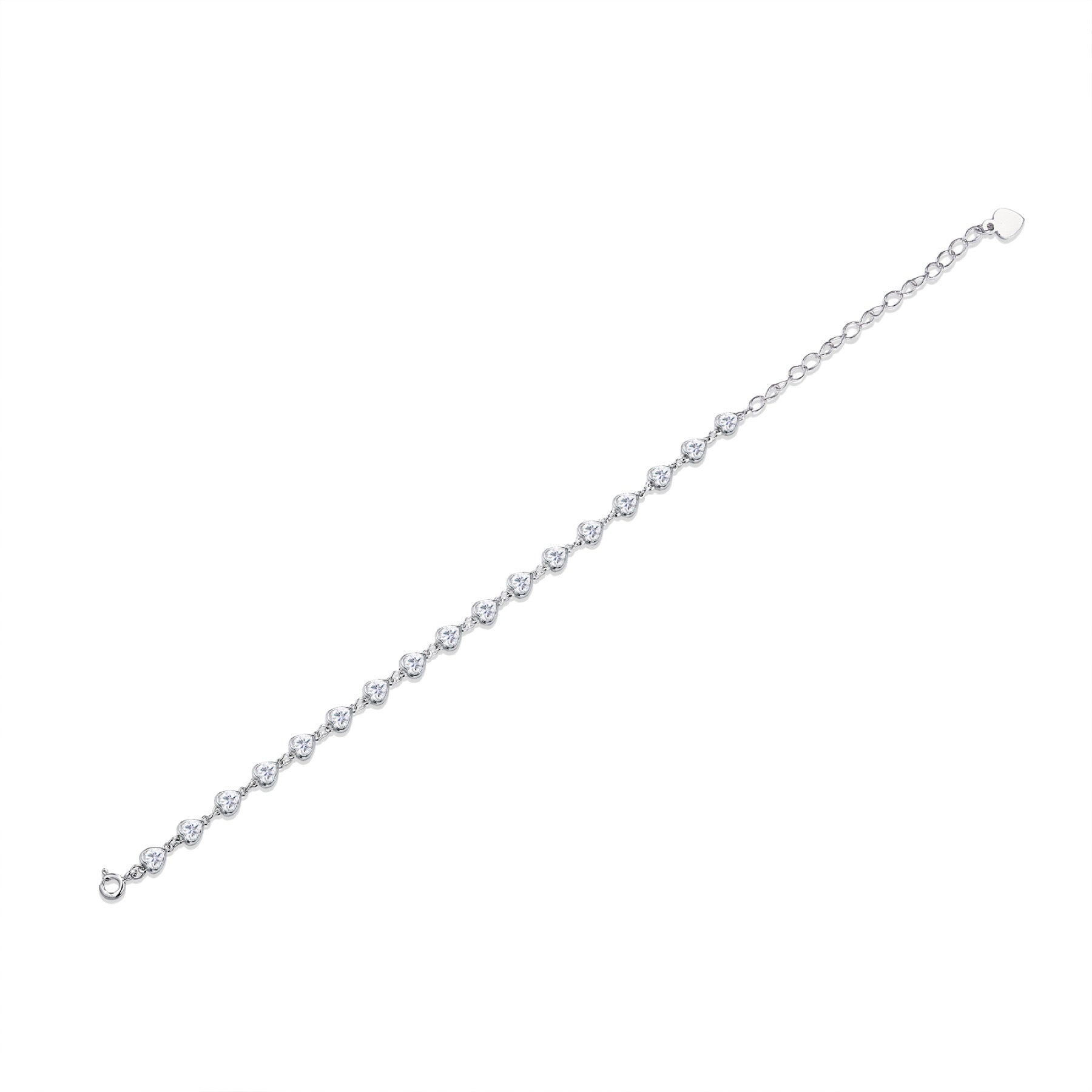 Graduata Moissanite Station Bracelet in Sterling Silver
