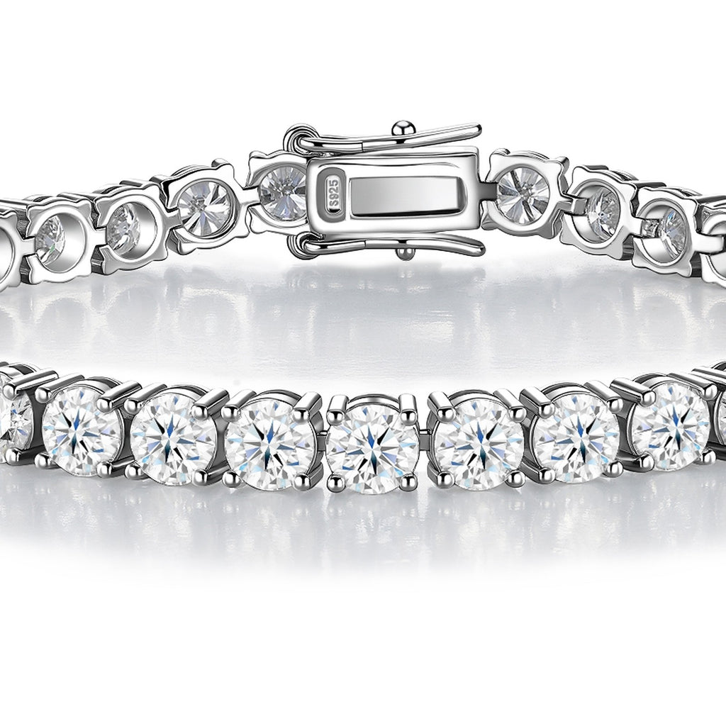 Bezella Moissanite Tennis Bracelet in Sterling Silver — detail