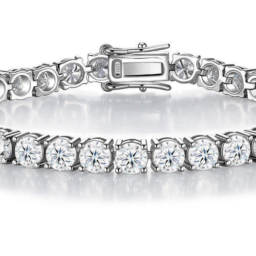 Bezella Moissanite Tennis Bracelet in Sterling Silver — detail