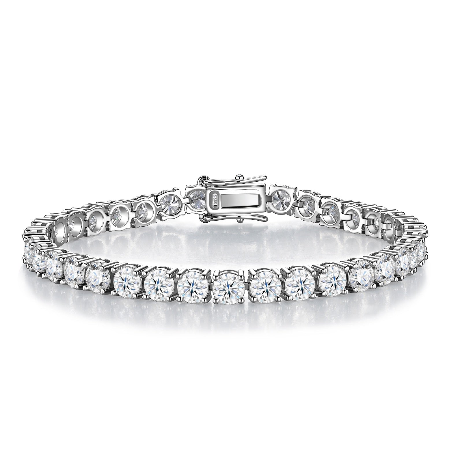 Bezella Moissanite Tennis Bracelet in Sterling Silver