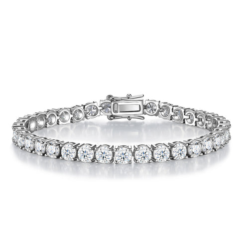 Bezella Moissanite Tennis Bracelet in Sterling Silver