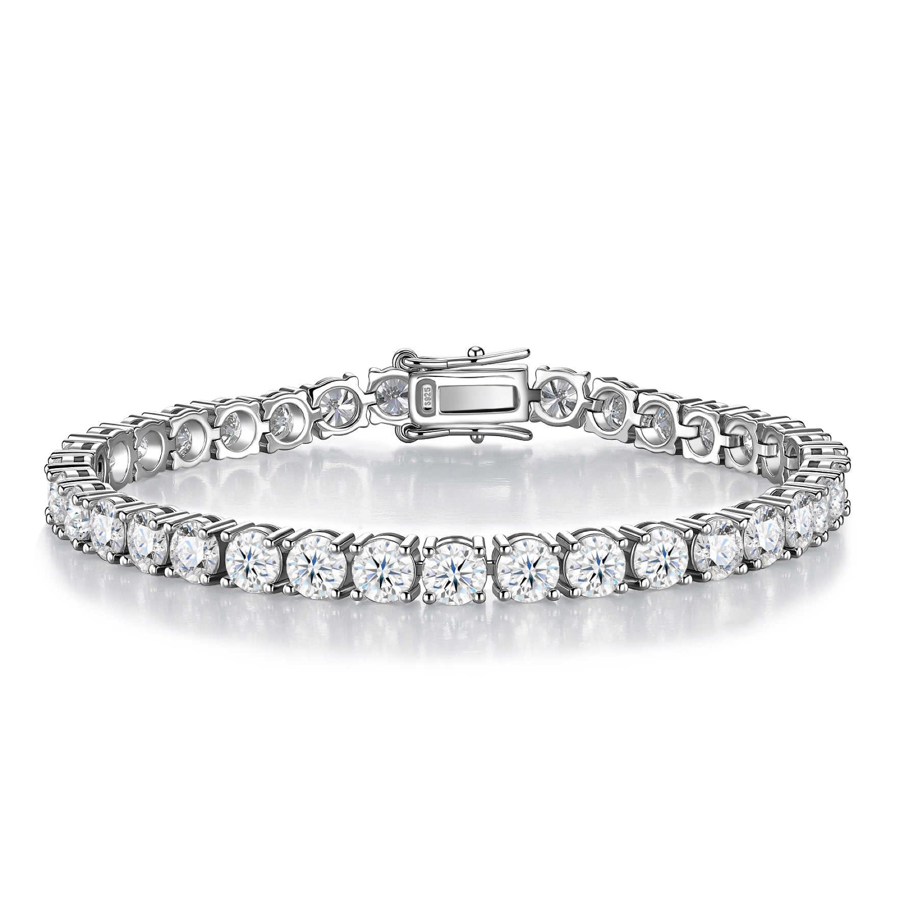 Bezella Moissanite Tennis Bracelet in Sterling Silver