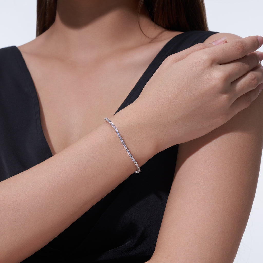 Bezella Moissanite Tennis Bracelet in Sterling Silver