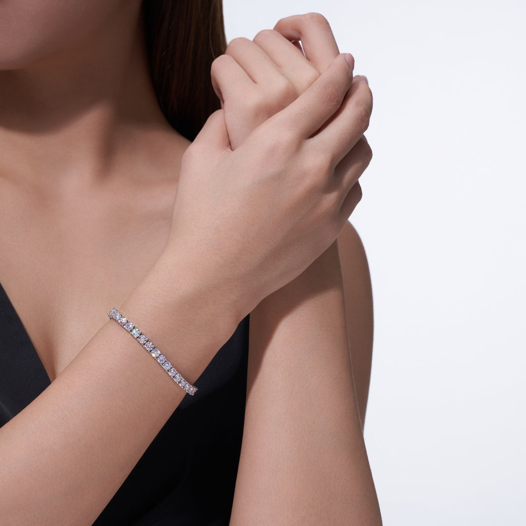 Bezella Moissanite Tennis Bracelet in Sterling Silver