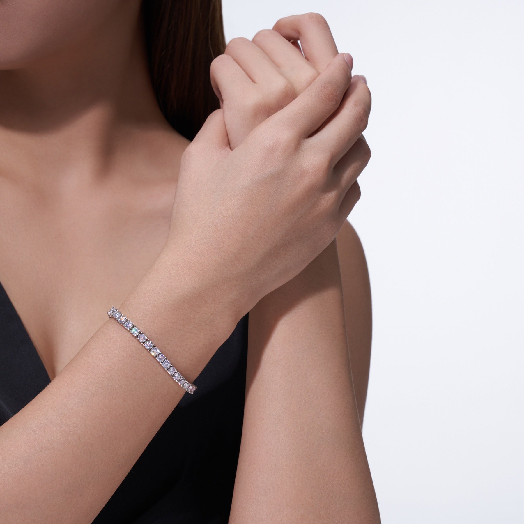 Bezella Moissanite Tennis Bracelet in Sterling Silver