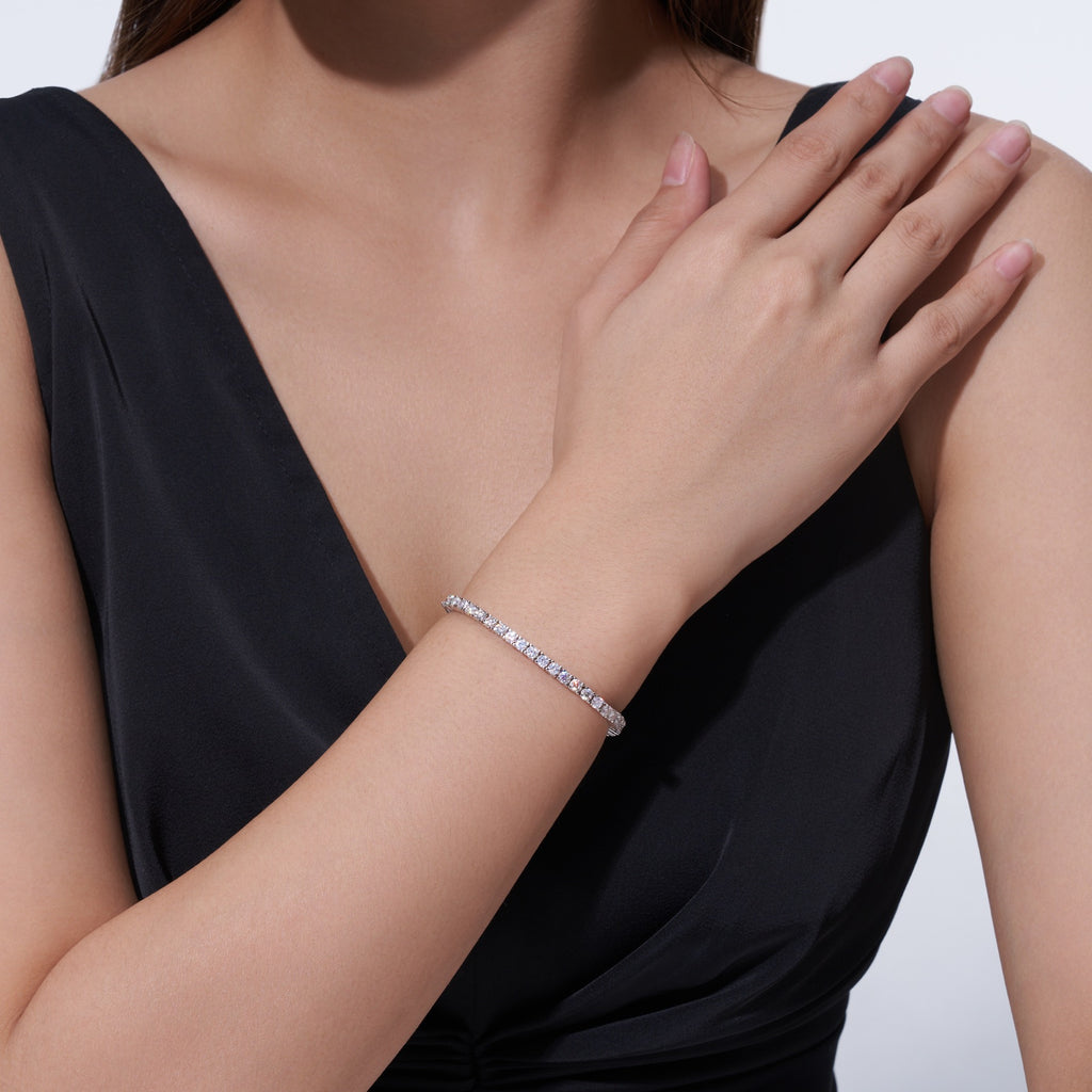 Bezella Moissanite Tennis Bracelet in Sterling Silver