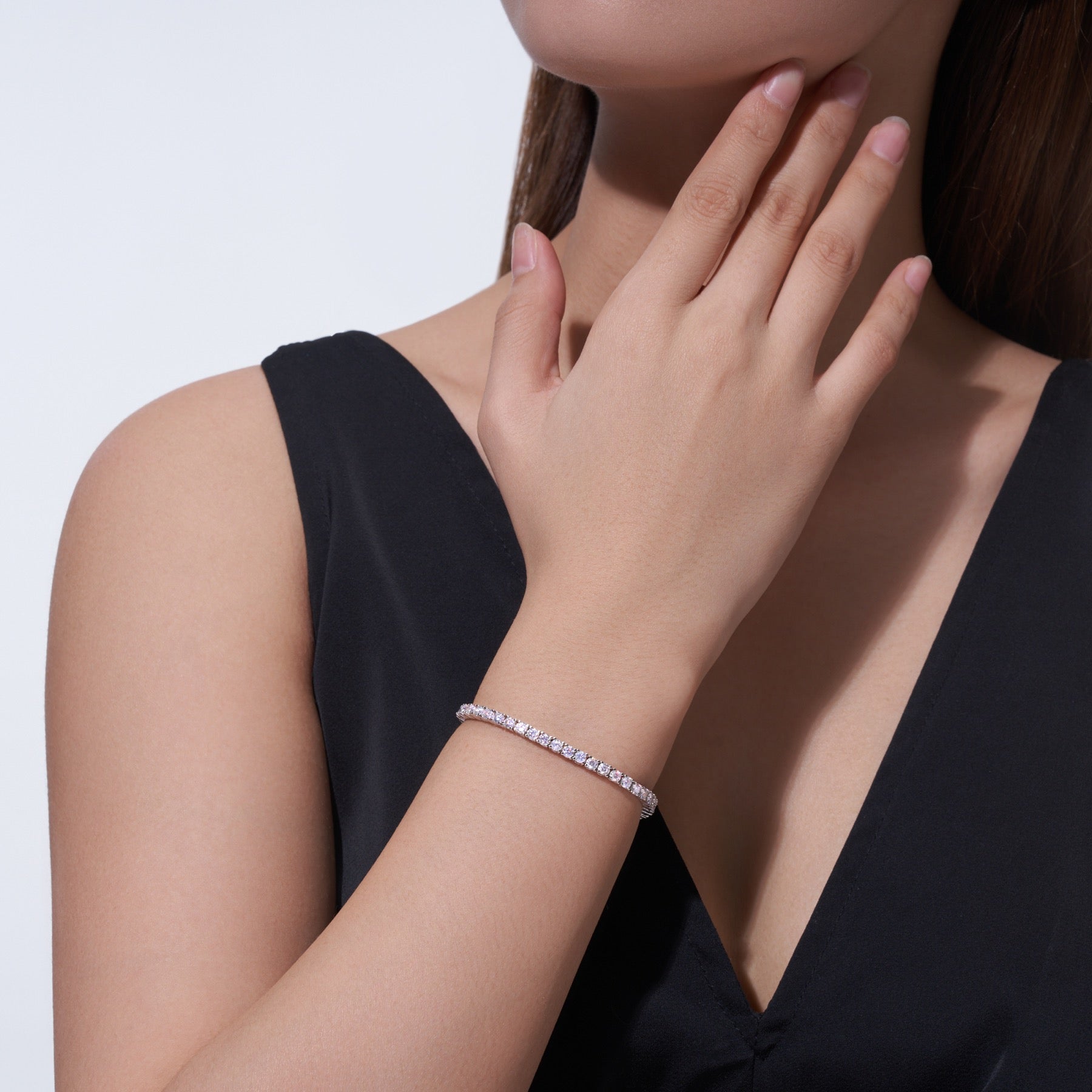 Bezella Moissanite Tennis Bracelet in Sterling Silver