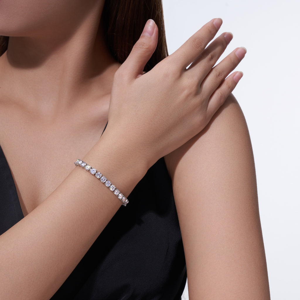 Bezella Moissanite Tennis Bracelet in Sterling Silver