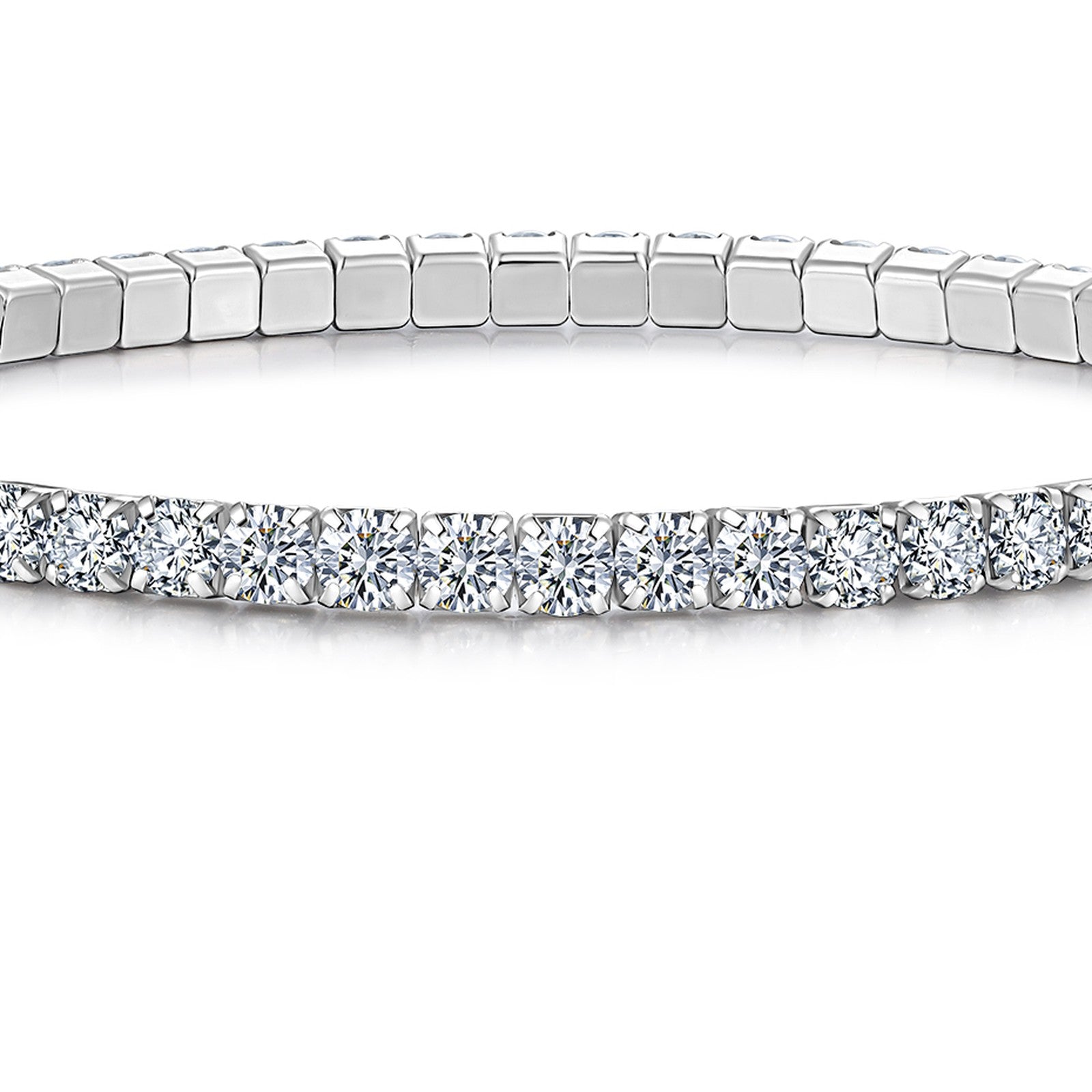Filo Moissanite Tennis Bracelet in Sterling Silver — detail