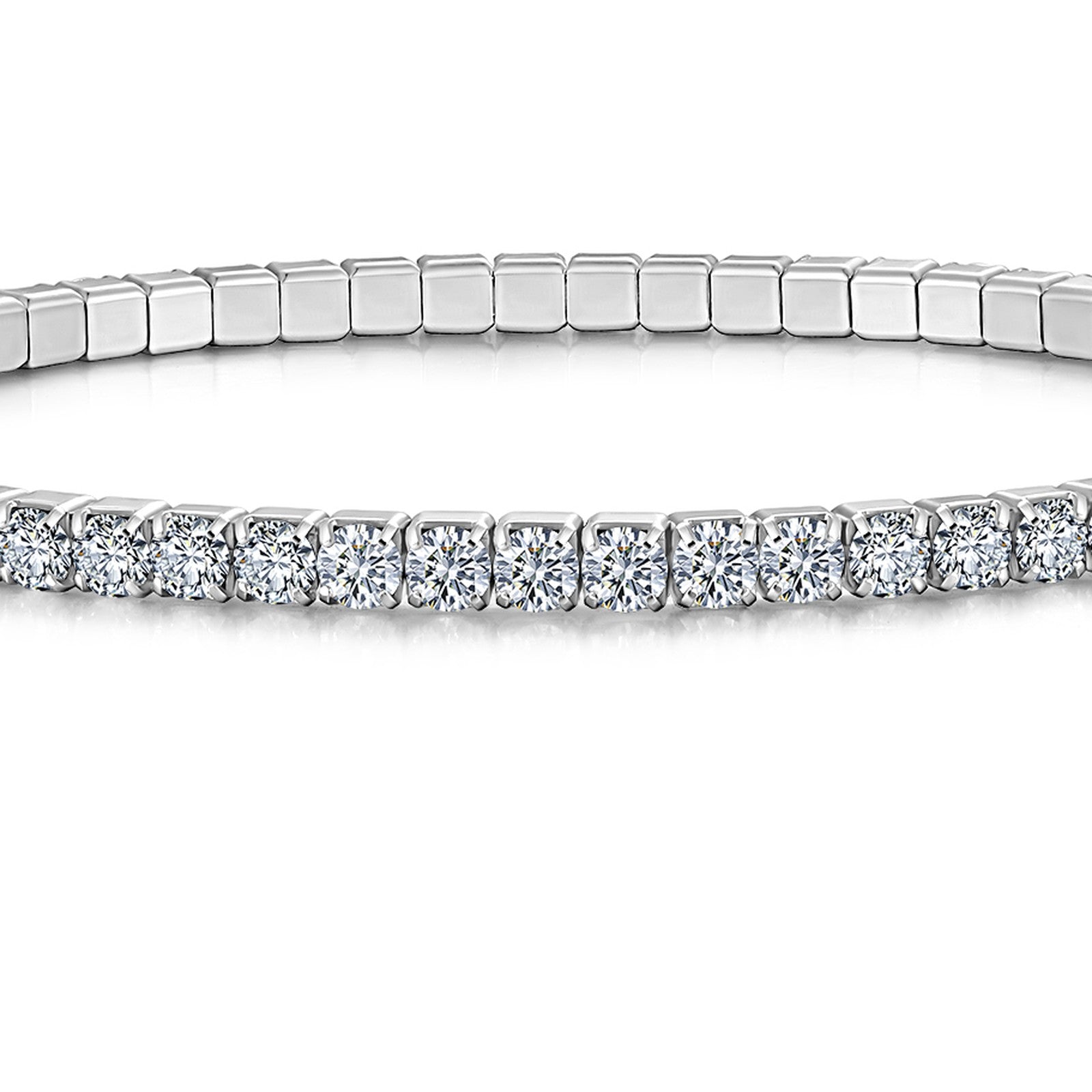 Filina Moissanite Tennis Bracelet in Sterling Silver — detail