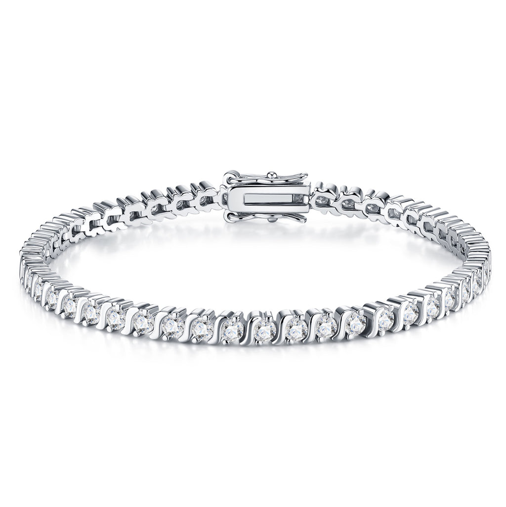 Lucciola Moissanite Tennis Bracelet in Sterling Silver