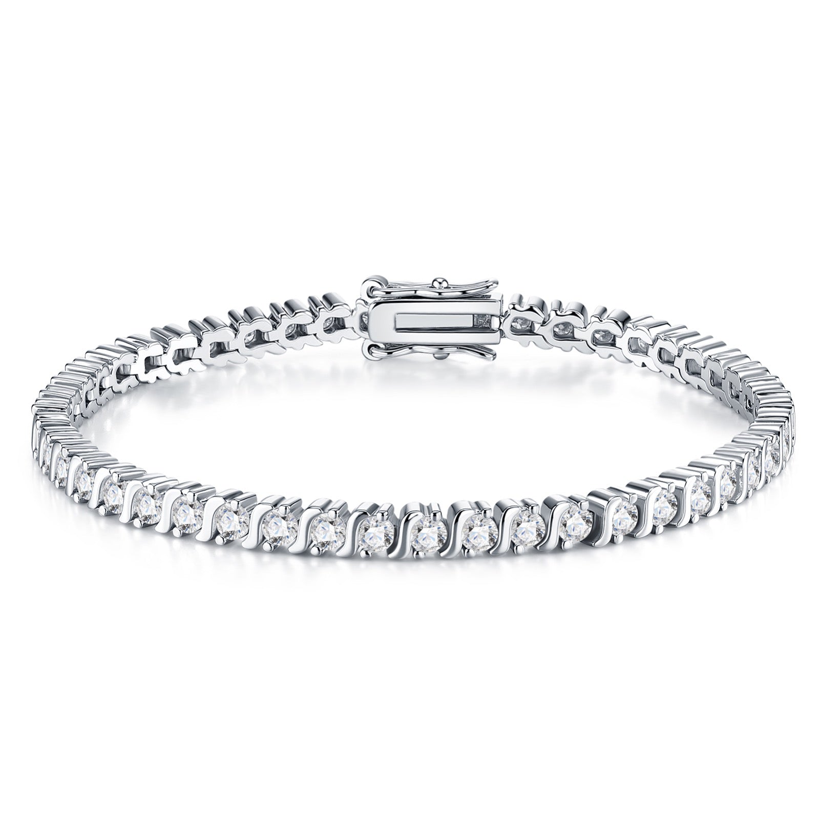 Lucciola Moissanite Tennis Bracelet in Sterling Silver