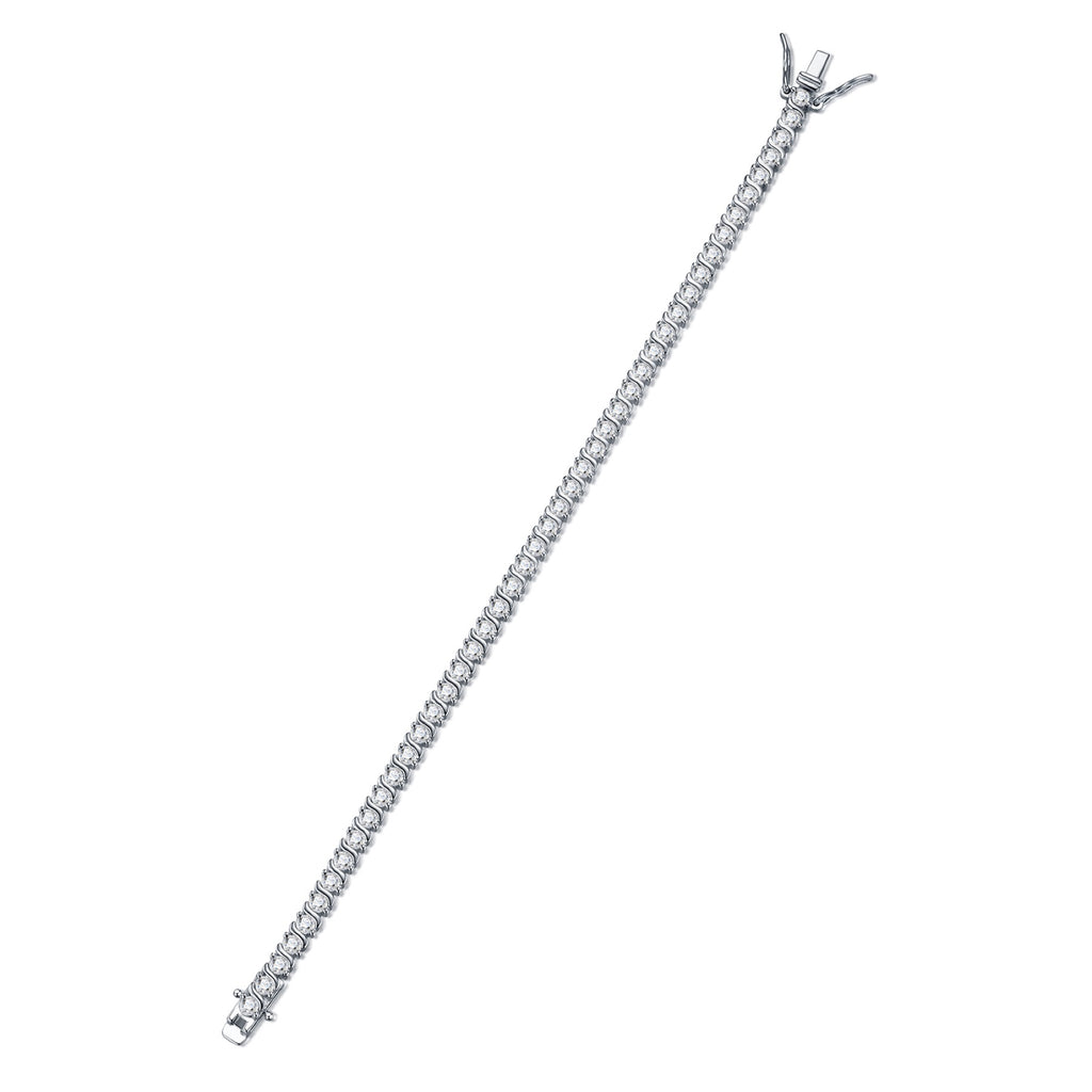Lucciola Moissanite Tennis Bracelet in Sterling Silver