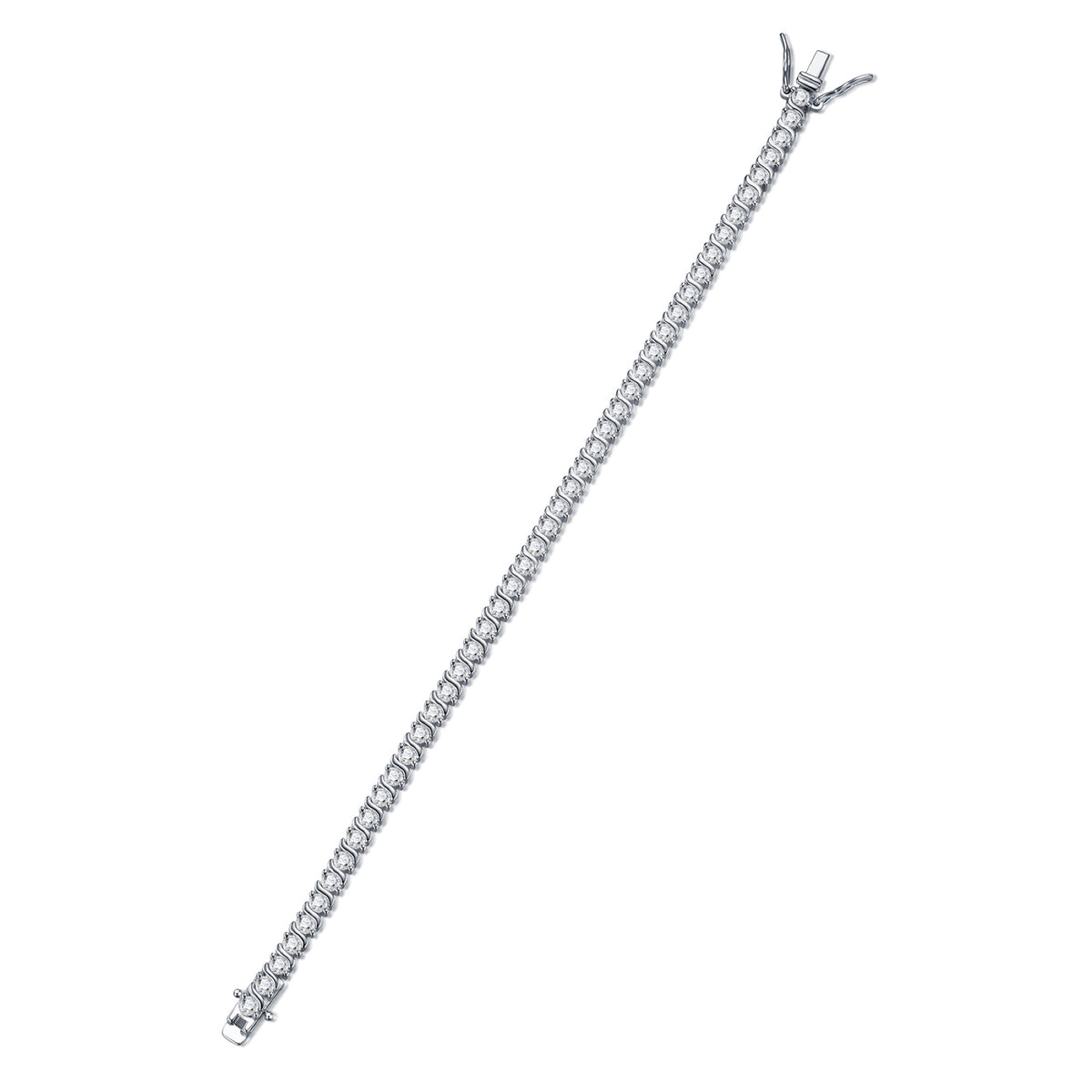 Lucciola Moissanite Tennis Bracelet in Sterling Silver