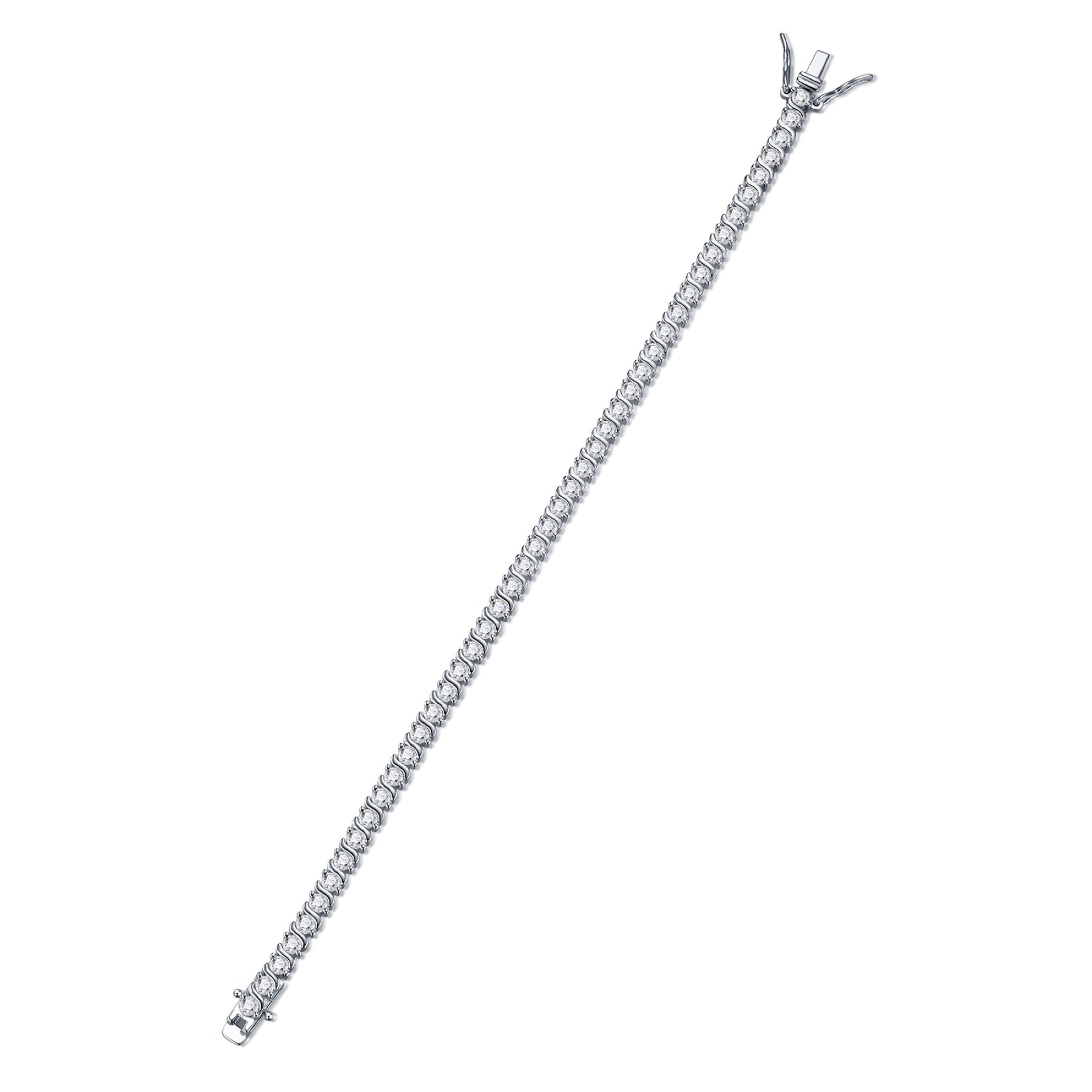 Lucciola Moissanite Tennis Bracelet in Sterling Silver