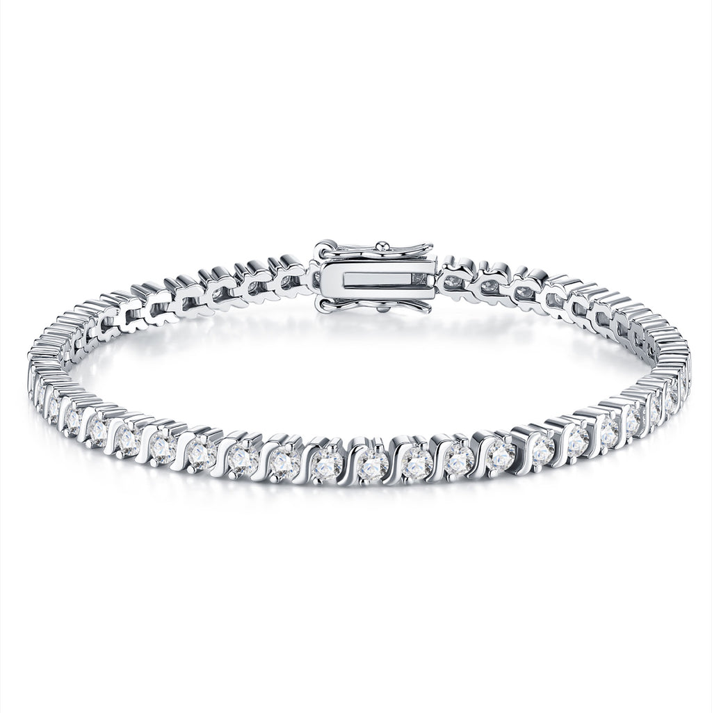 Lucciola Moissanite Tennis Bracelet in Sterling Silver