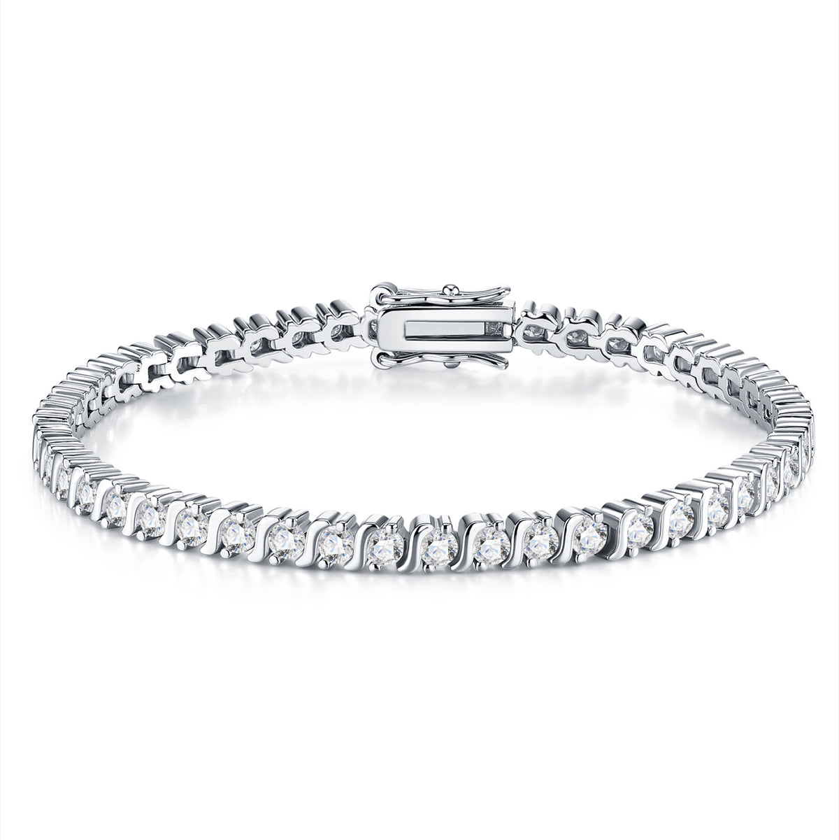 Lucciola Moissanite Tennis Bracelet in Sterling Silver