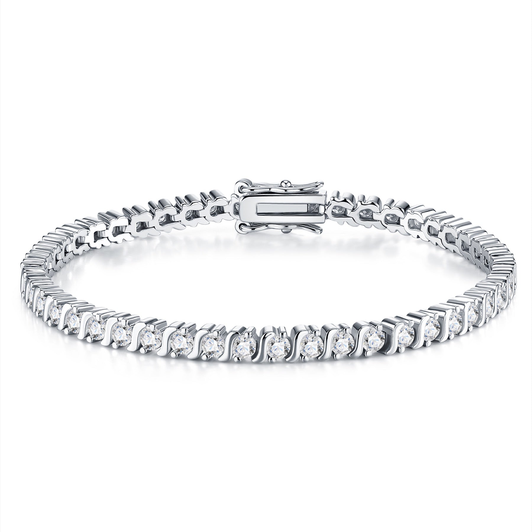 Lucciola Moissanite Tennis Bracelet in Sterling Silver