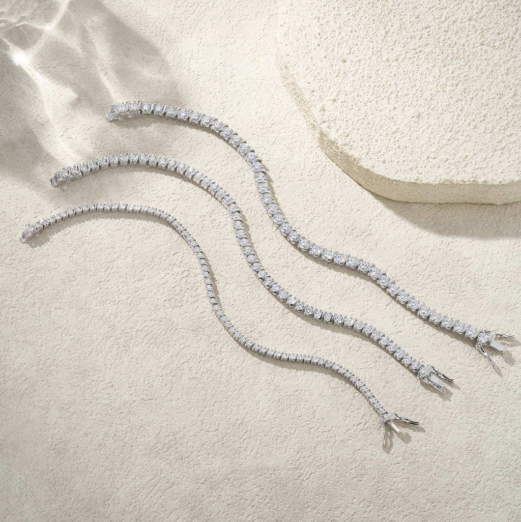 Lucciola Moissanite Tennis Bracelet in Sterling Silver