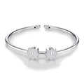Manetta Moissanite Cuff Bracelet in Sterling Silver