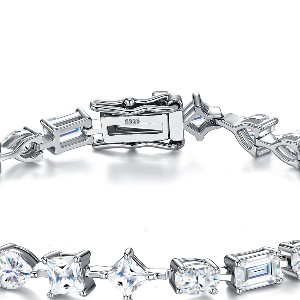 Miscela Moissanite Tennis Bracelet in Sterling Silver — detail