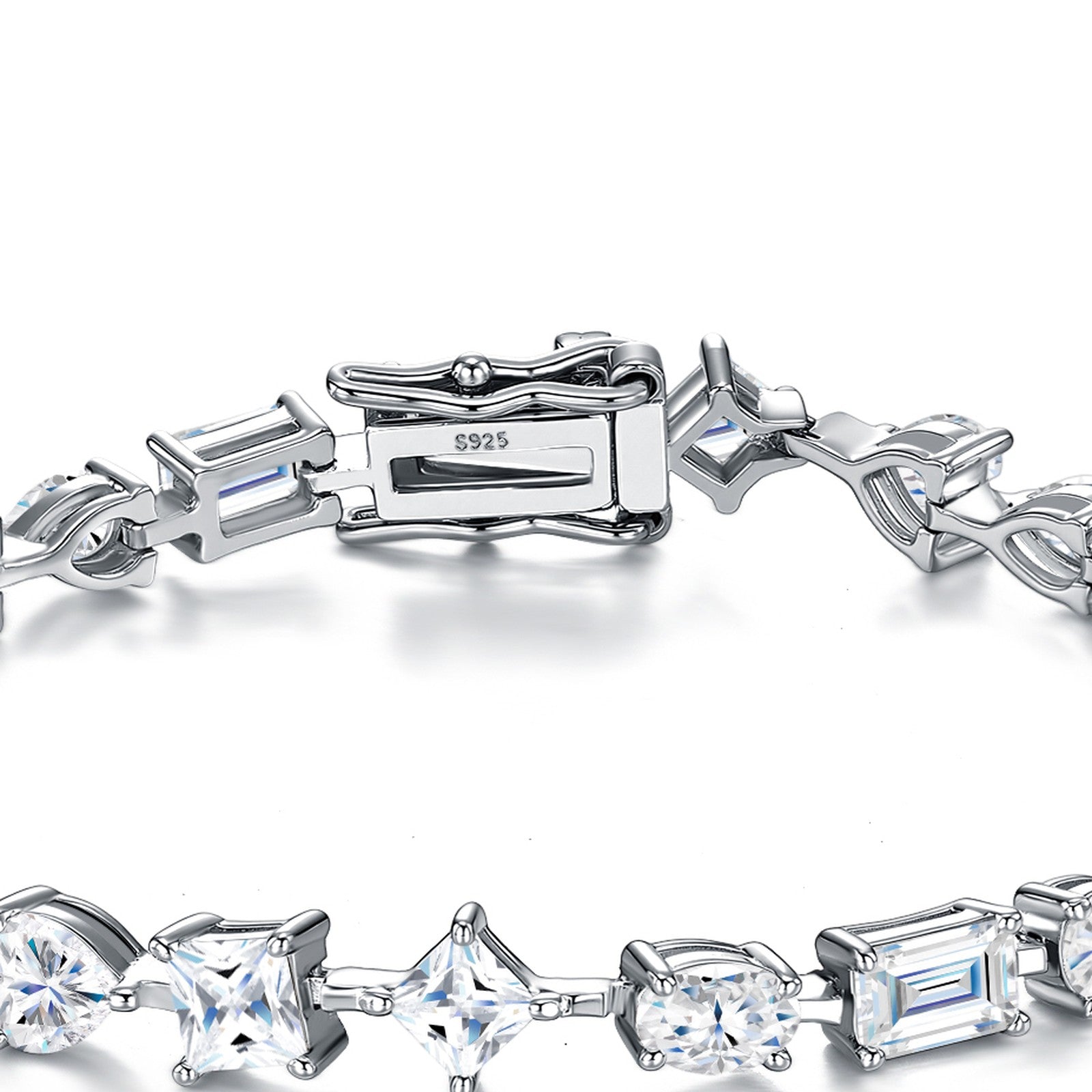 Miscela Moissanite Tennis Bracelet in Sterling Silver — detail